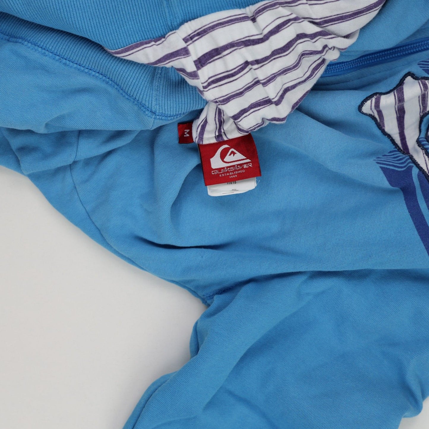 Quiksilver Blue Zip Up Hoodie Men Medium Cotton Blend Hooded