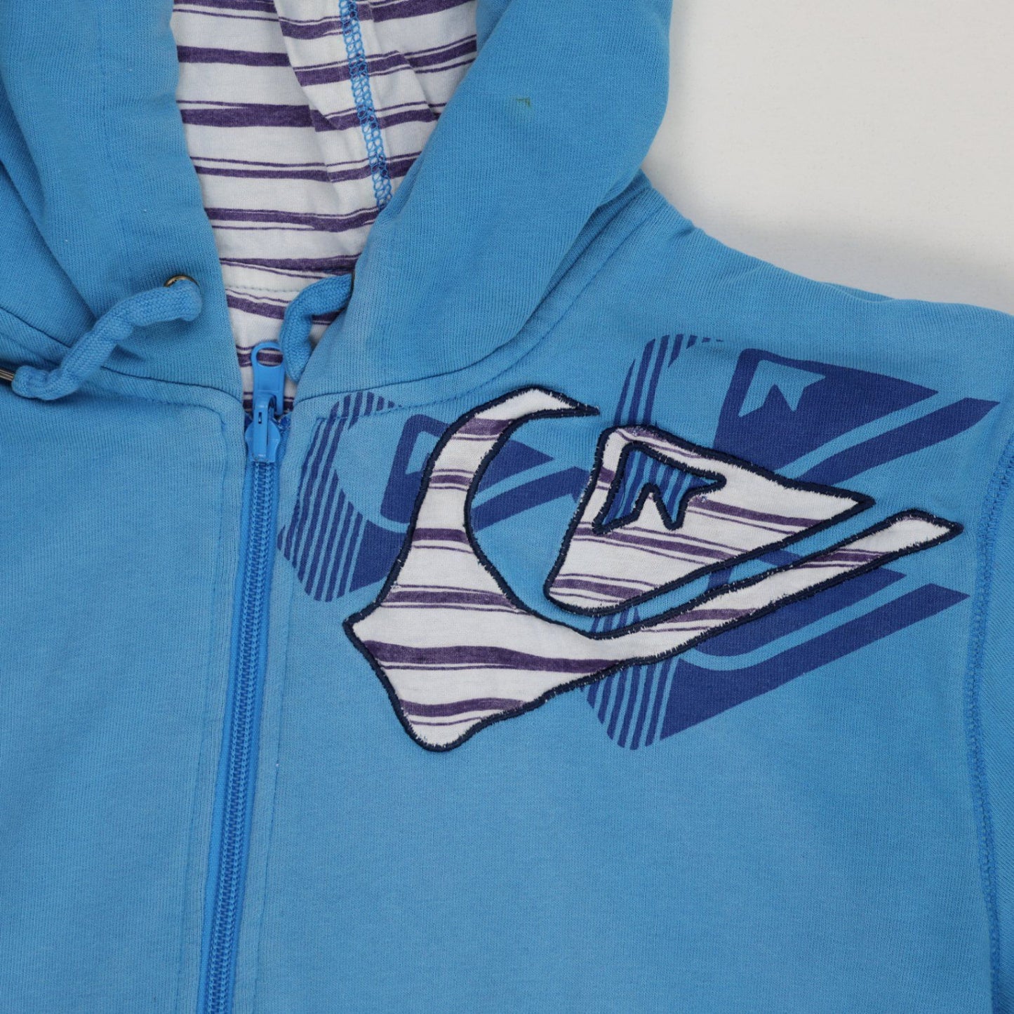 Quiksilver Blue Zip Up Hoodie Men Medium Cotton Blend Hooded