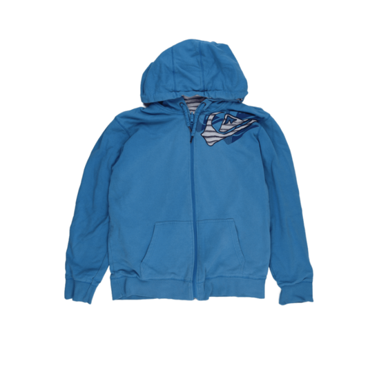 Quiksilver Blue Zip Up Hoodie Men Medium Cotton Blend Hooded
