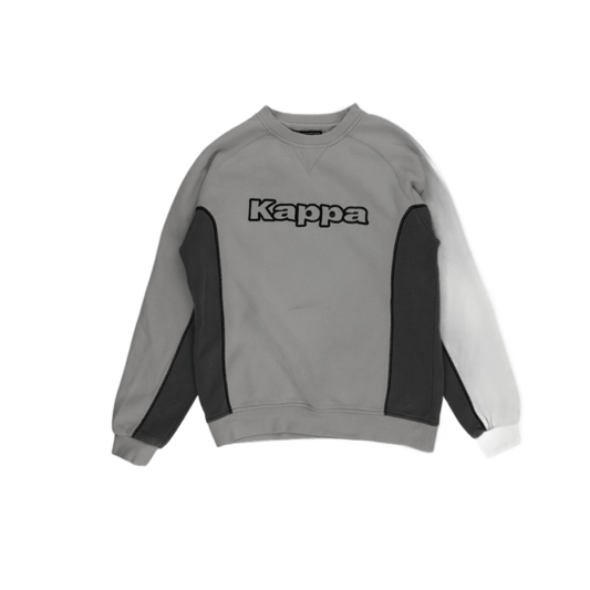 Kappa Grey Pullover Sweatshirt Medium Cotton Blend Crew Neck Vintage