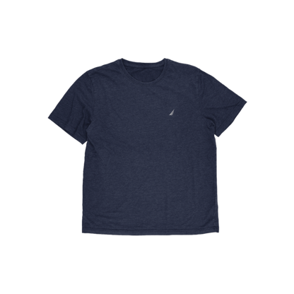 Nautica Large Navy Blue Cotton Blend Crew Neck T-Shirt for Men