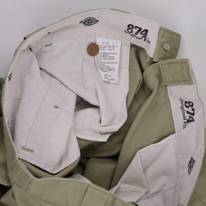 Dickies 874 Original Fit Olive Green Work Trousers 34W 32 In 65 Polyester 35 Cotton