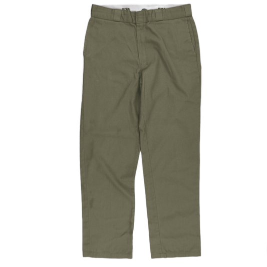 Dickies 874 Original Fit Olive Green Work Trousers 34W 32 In 65 Polyester 35 Cotton
