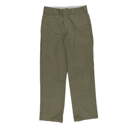 Dickies 874 Original Fit Khaki Work Trousers Size 34 Inseam 32 65 Percent Polyester 35 Percent Cotton Straight Leg