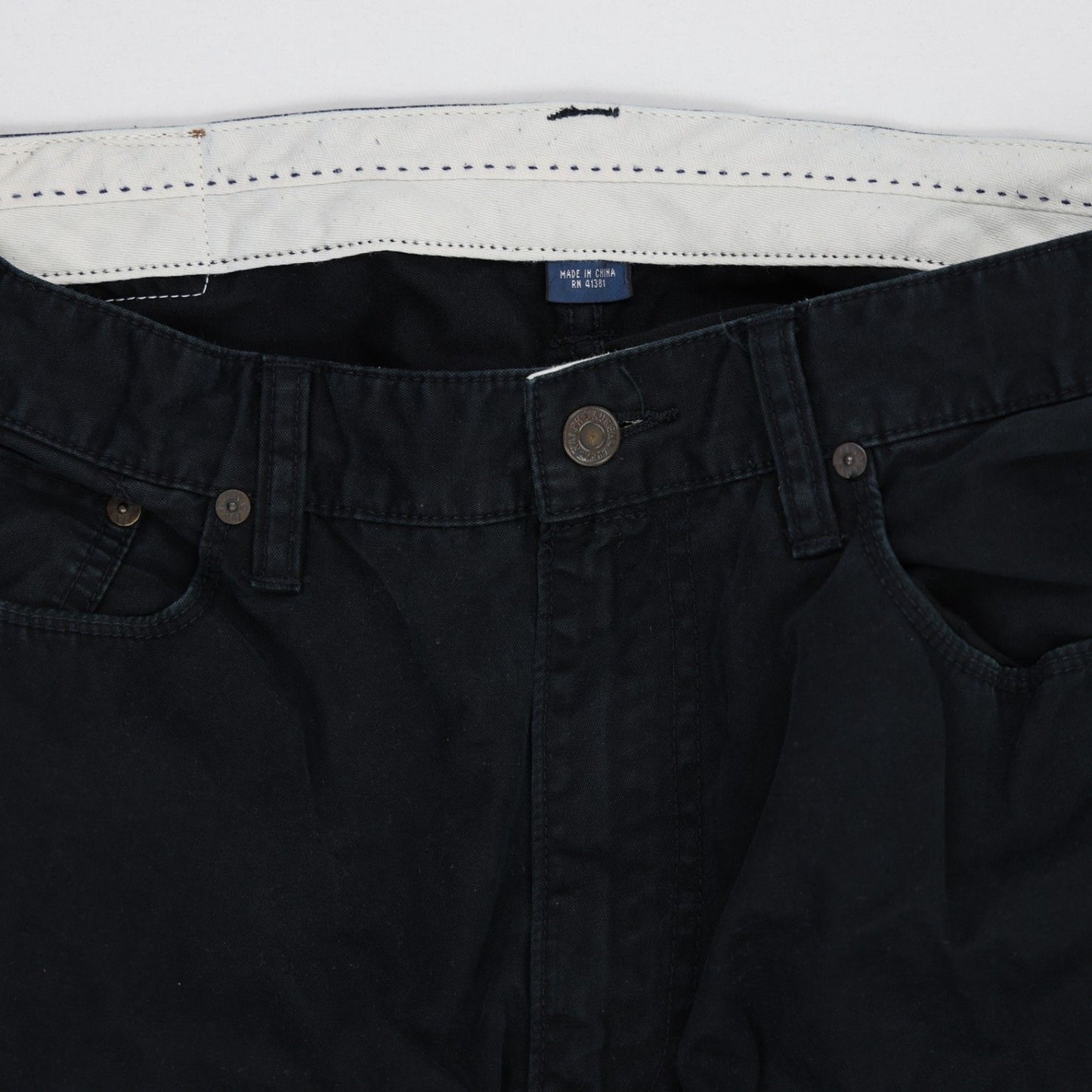 Polo Ralph Lauren Black Cotton Jeans Trousers 42W 32L Vintage