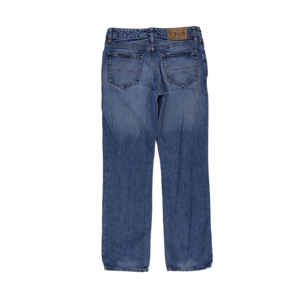 Polo Ralph Lauren Vintage Blue Denim Jeans 34W 32L 100% Cotton Straight Leg