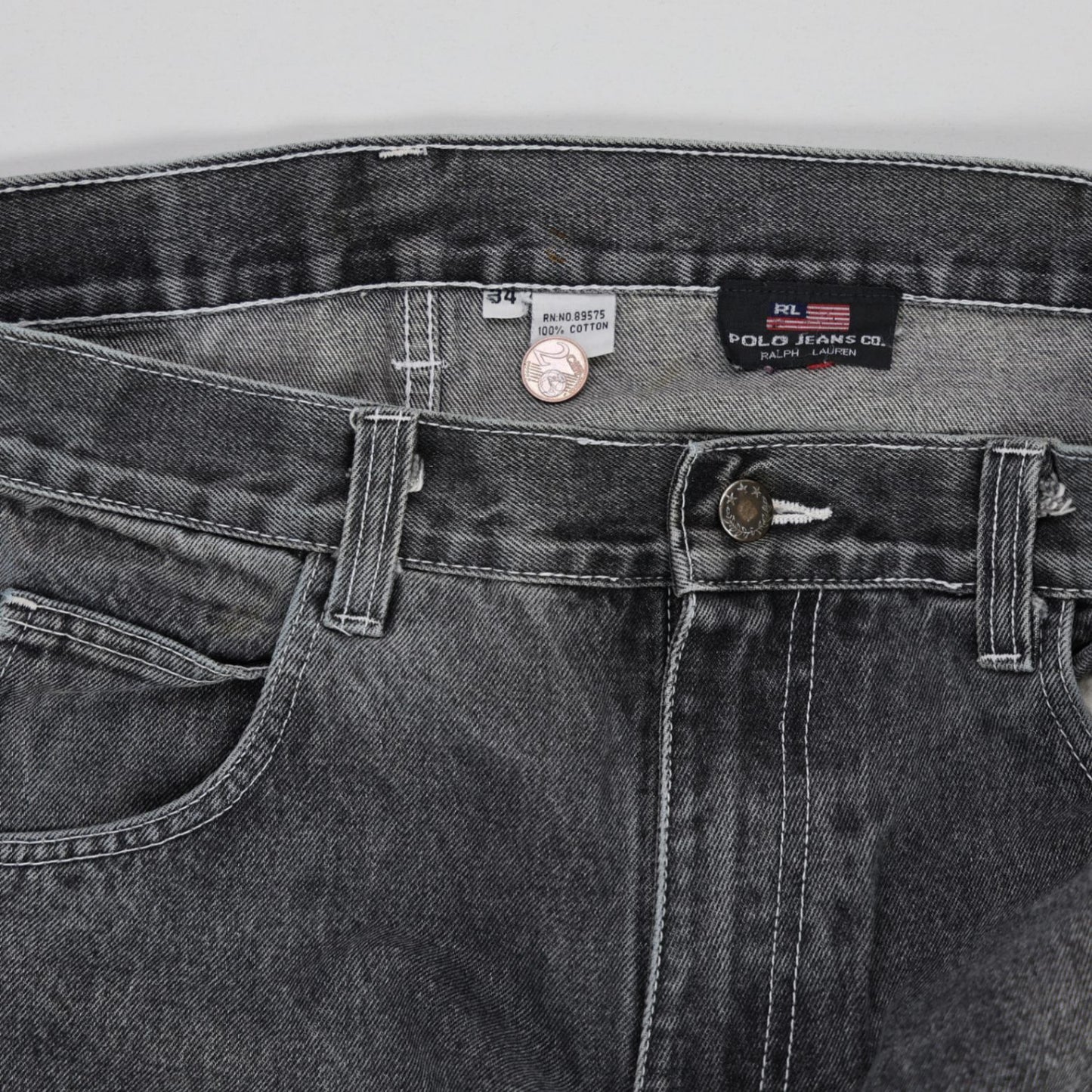 Ralph Lauren Vintage Carpenter Jeans Grey 34W 100 Cotton