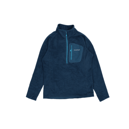 Montbell Blue Fleece Pullover Half Zip Medium Polyester for Men