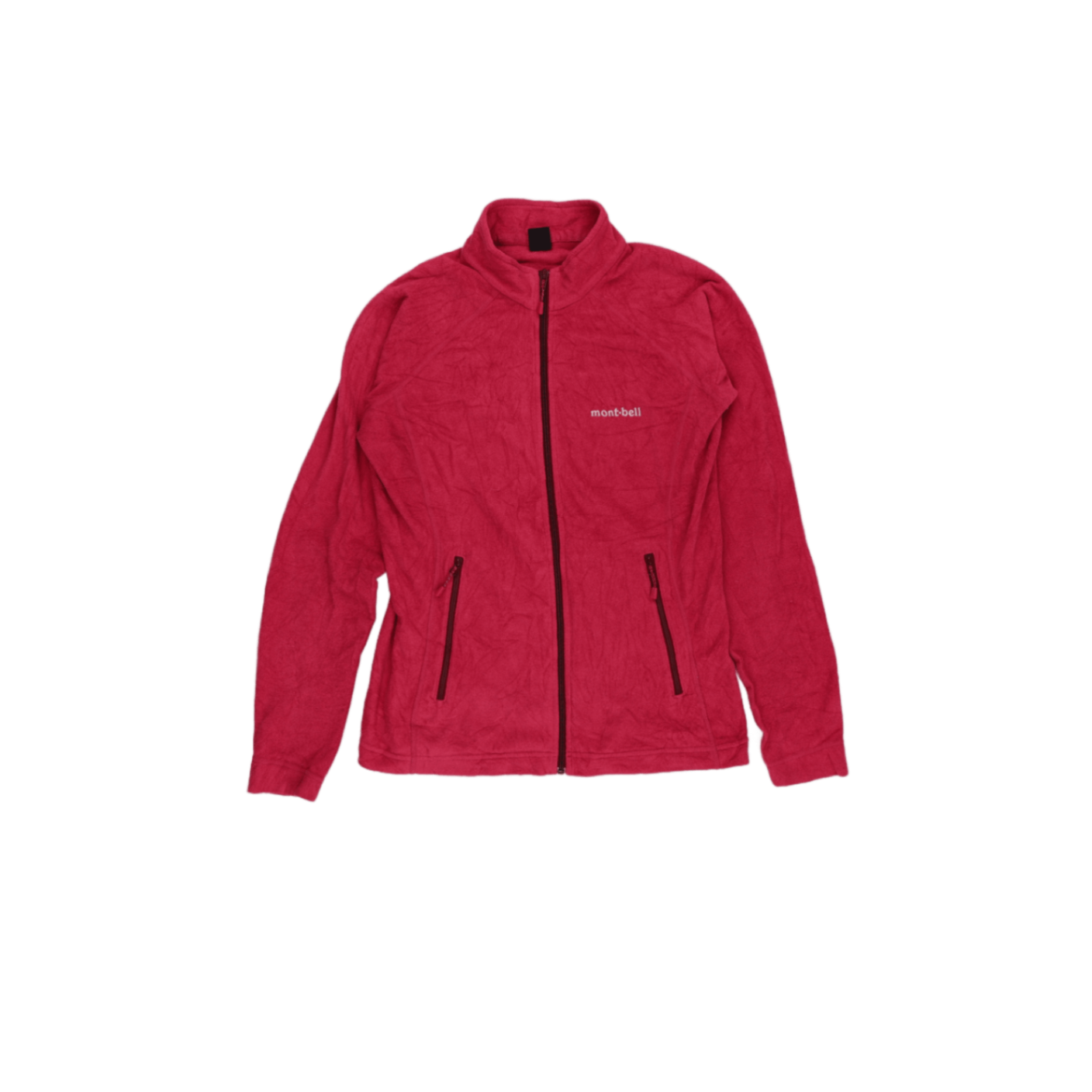 Montbell Women's Full Zip Fleece Jacket Pink Medium Polyester Fleece High Neck Outdoor