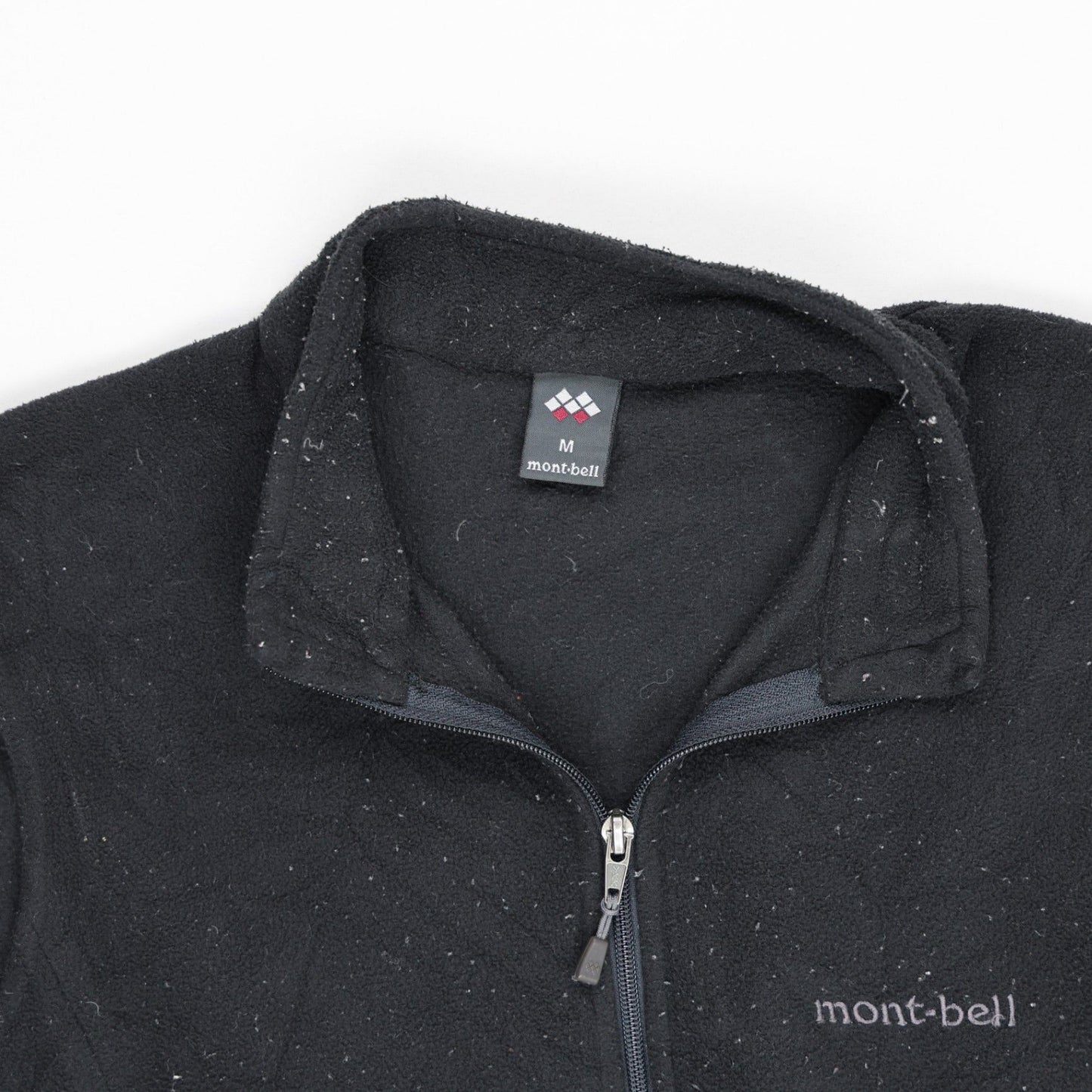 Montbell Black Fleece Gilet Vest Mens Medium Outdoor Sleeveless Stand Collar