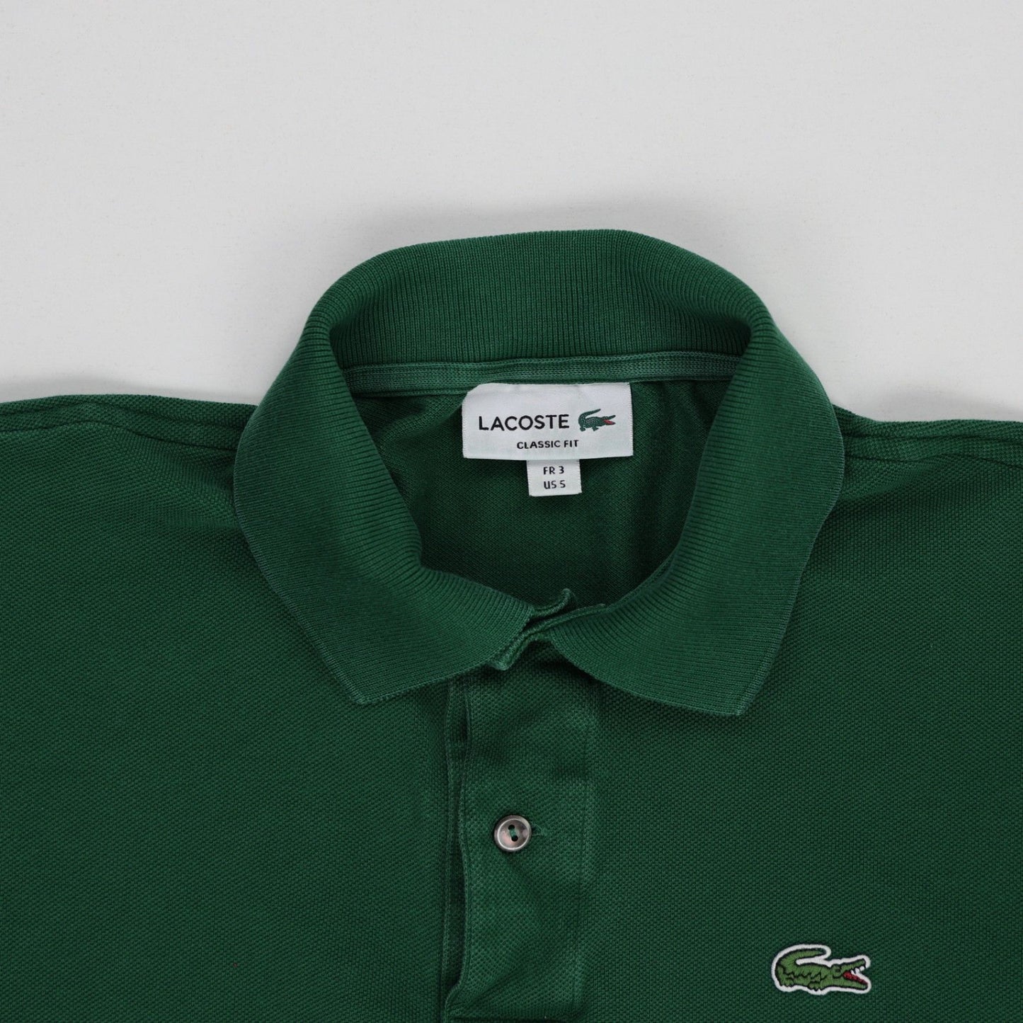Lacoste Classic Fit Polo Shirt Green Size FR 3 US 5 Cotton