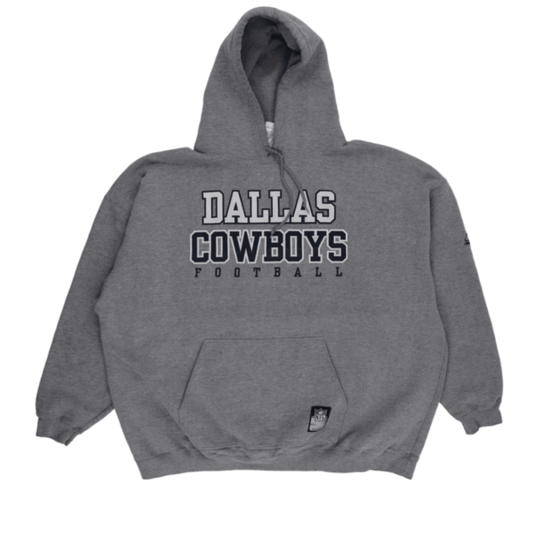 NFL Dallas Cowboys Grey Pullover Hoodie 3XL Cotton Blend Vintage Mens