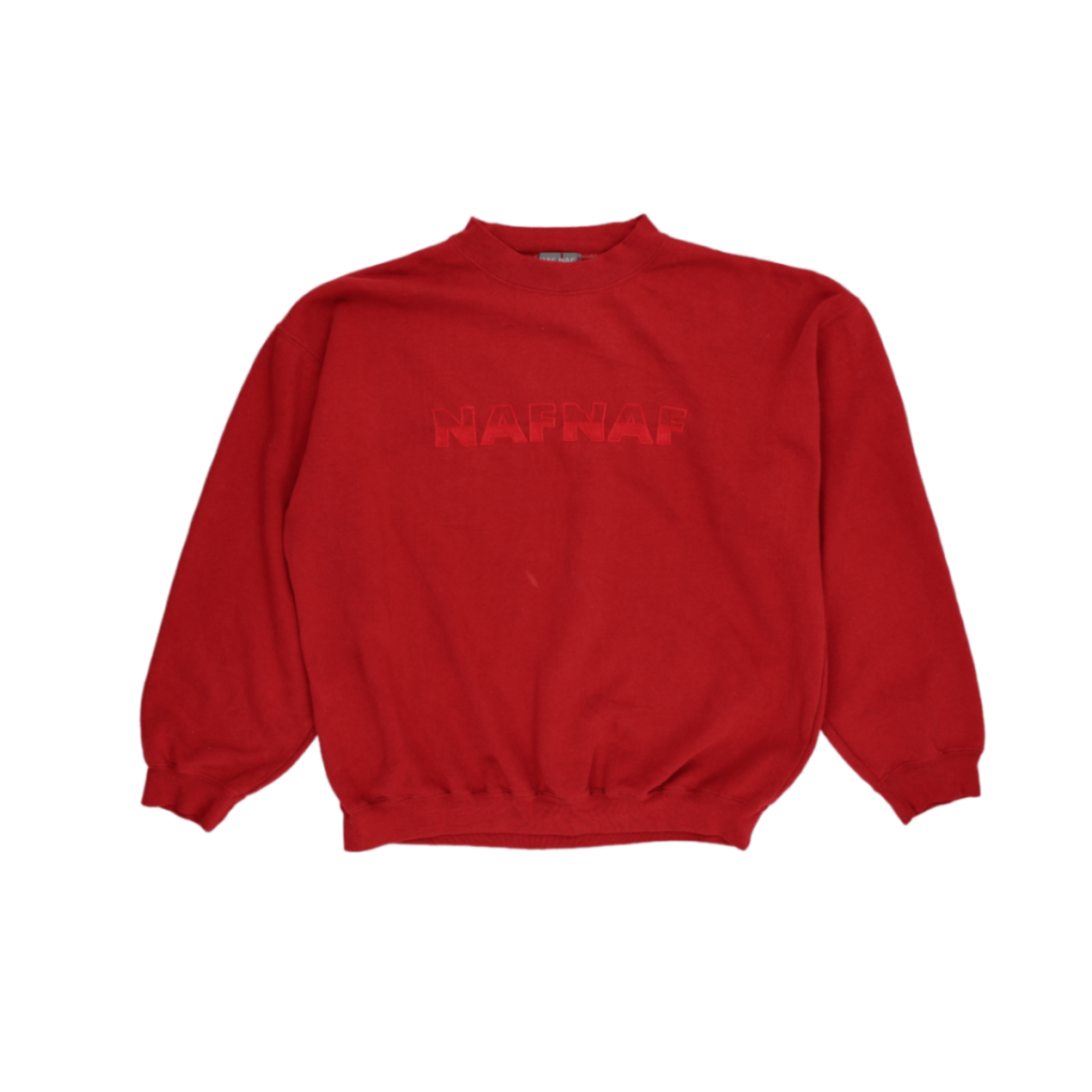 NAF NAF Vintage Red Crew Neck Sweatshirt Unisex Small Cotton