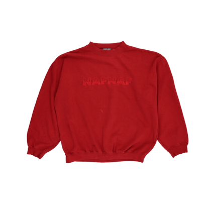 NAF NAF Vintage Red Crew Neck Sweatshirt Unisex Small Cotton