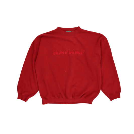 NAF NAF Vintage Red Crew Neck Sweatshirt Unisex Small Cotton