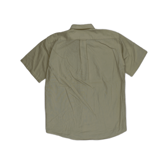 Lacoste Short Sleeve Shirt Beige Size 40 Large Cotton Vintage