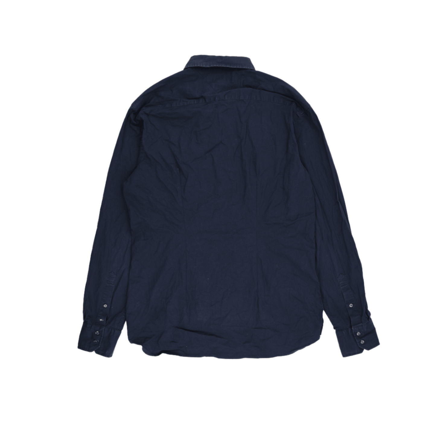 Tommy Hilfiger Navy Long Sleeve Shirt Large Stretch Cotton