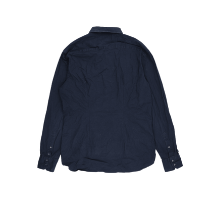 Tommy Hilfiger Navy Long Sleeve Shirt Large Stretch Cotton