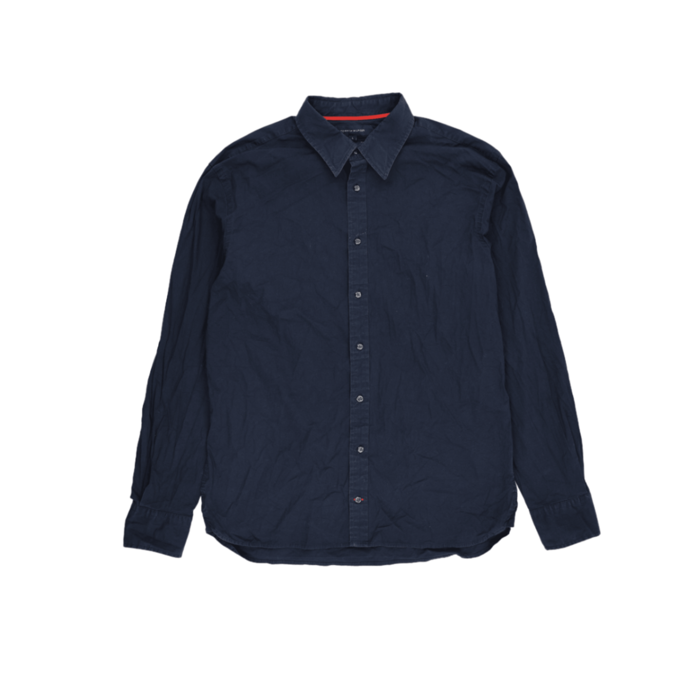 Tommy Hilfiger Navy Long Sleeve Shirt Large Stretch Cotton