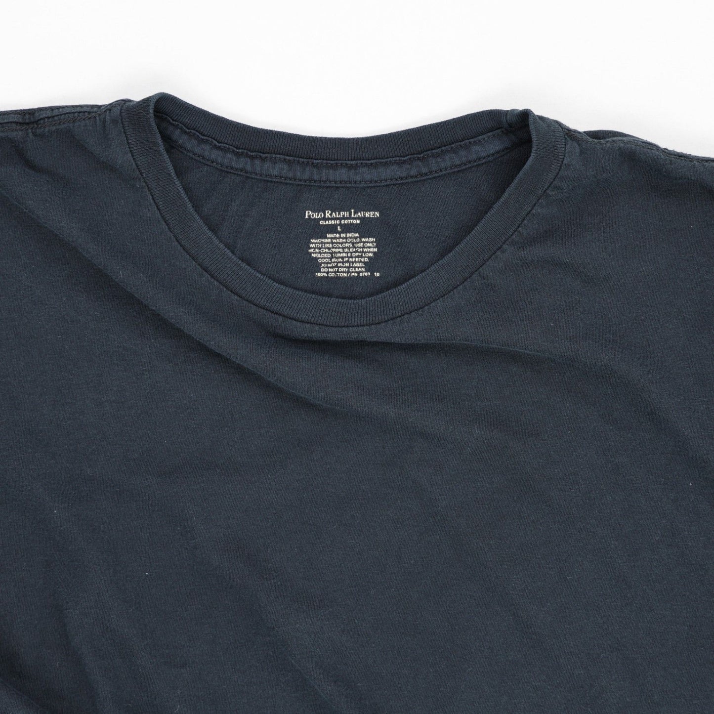 Polo Ralph Lauren Navy T-Shirt Large 100 Percent Cotton Casual Basic Tee Crew Neck