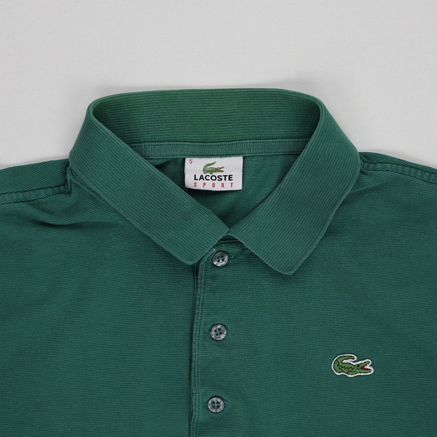 Lacoste Green Cotton Short Sleeve Polo Shirt Size 5 Large