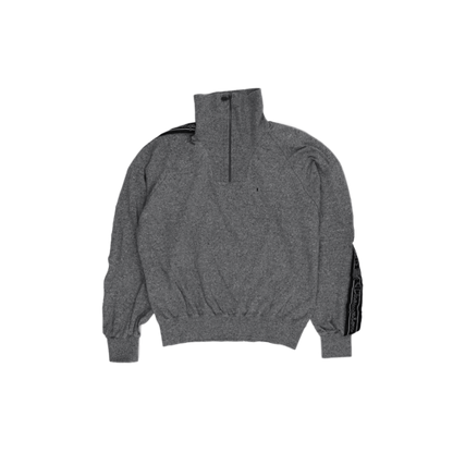 Champion Grey Quarter Zip Sweatshirt Men's Medium Cotton Blend Retro Sportswear High Neck