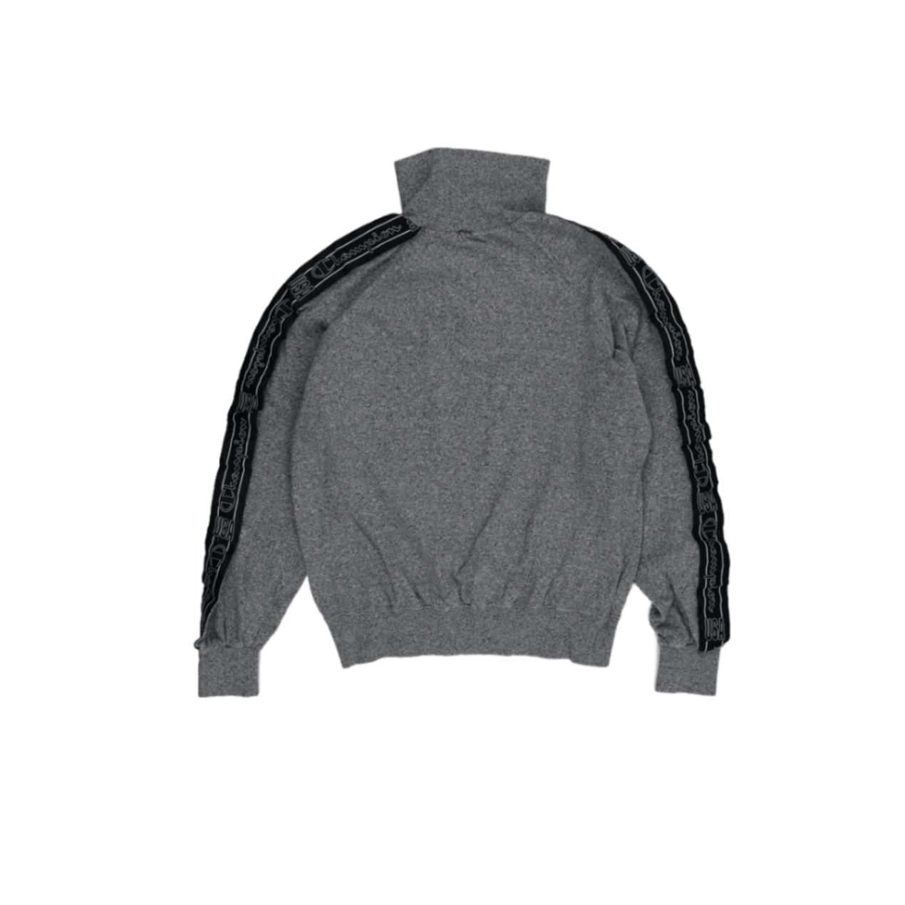 Champion Grey Quarter Zip Sweatshirt Men's Medium Cotton Blend Retro Sportswear High Neck
