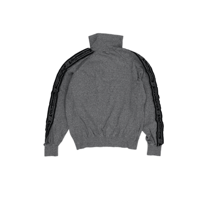 Champion Grey Quarter Zip Sweatshirt Men's Medium Cotton Blend Retro Sportswear High Neck