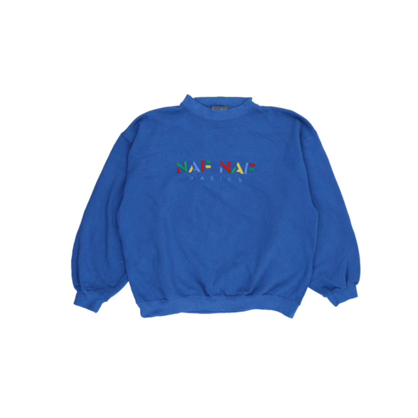 NAF NAF Vintage Blue Crewneck Sweatshirt Unisex Size T1 Small Cotton Blend
