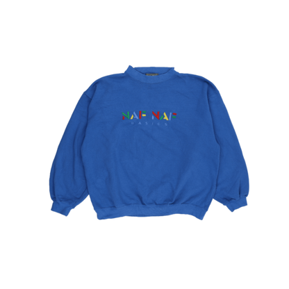 NAF NAF Vintage Blue Crewneck Sweatshirt Unisex Size T1 Small Cotton Blend
