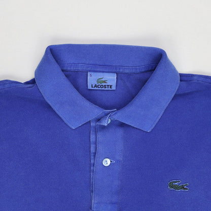 Lacoste Classic Blue Cotton Polo Shirt Size 5 Large Mens Casual