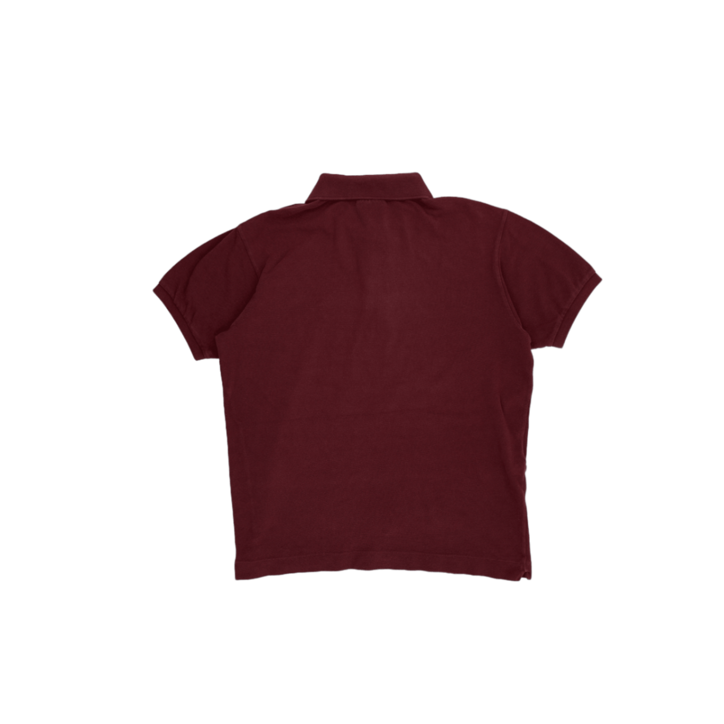 Lacoste Burgundy Cotton Polo Shirt Size 3 Medium Classic Collared Short Sleeve