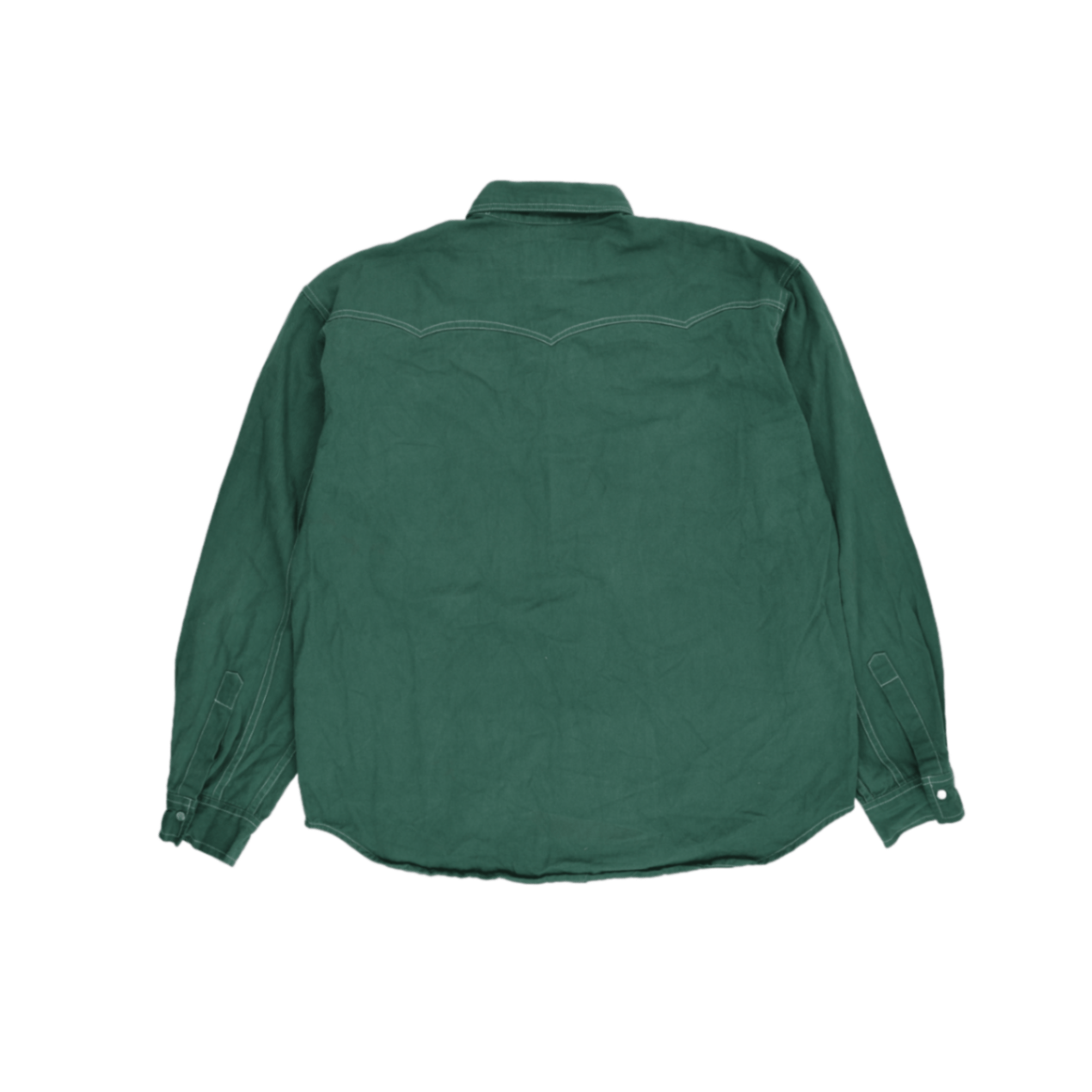 Levi's Western Shirt Green Large Denim Collared