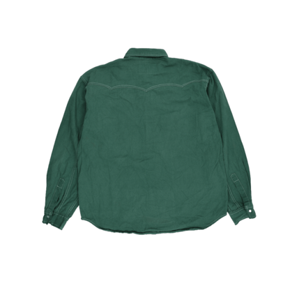 Levi's Western Shirt Green Large Denim Collared
