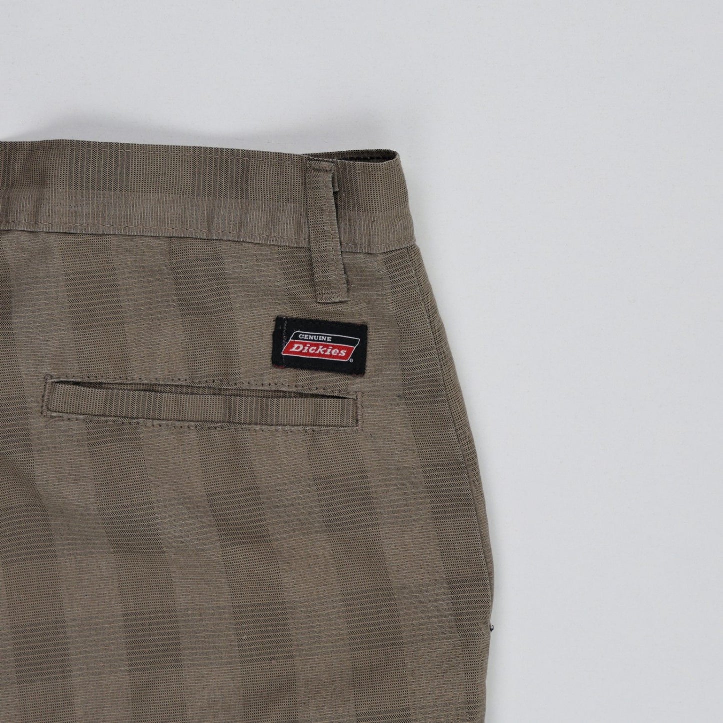 Dickies Men's Brown Check Patterned Work Shorts Size 34 Cotton Blend Inseam 28 cm