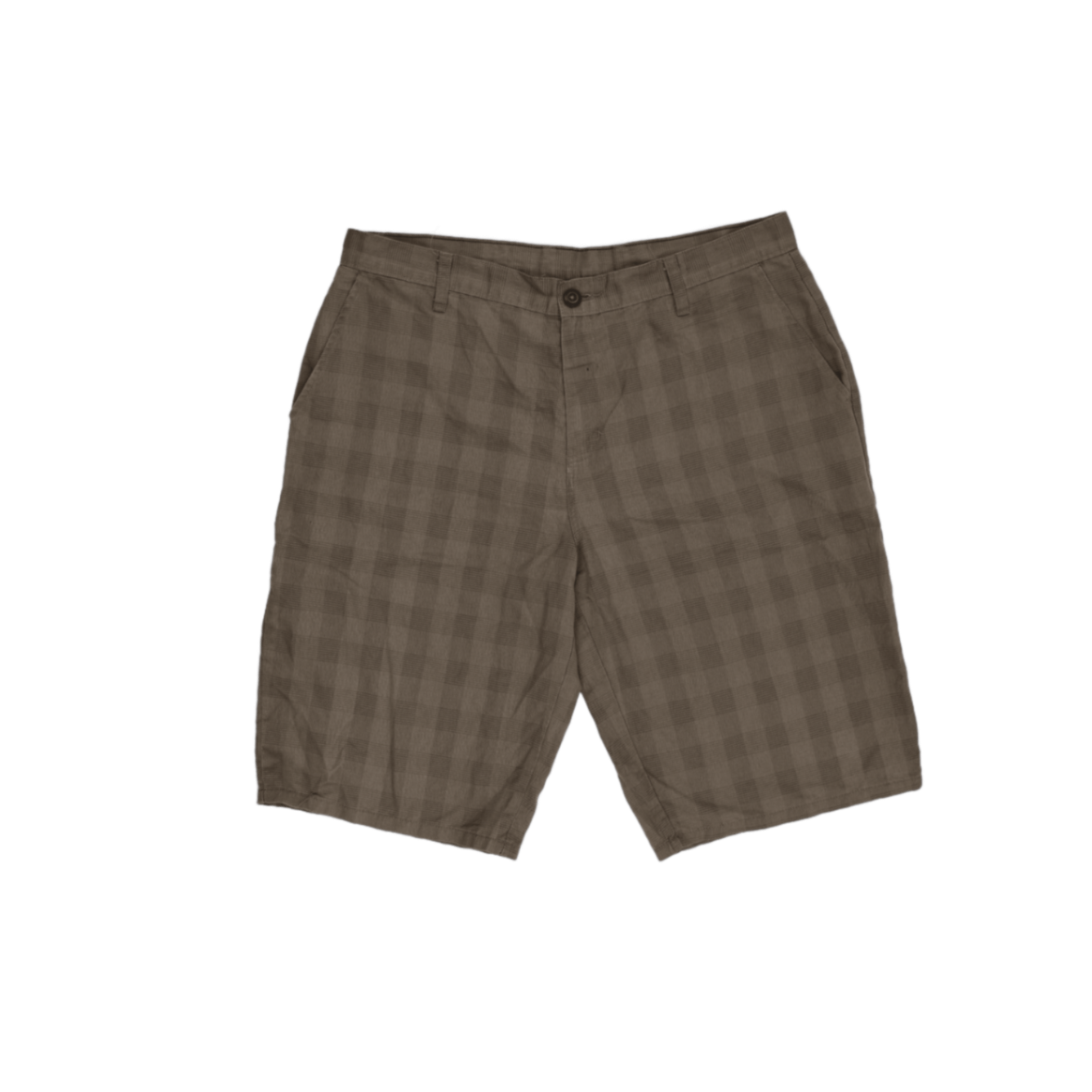 Dickies Men's Brown Check Patterned Work Shorts Size 34 Cotton Blend Inseam 28 cm