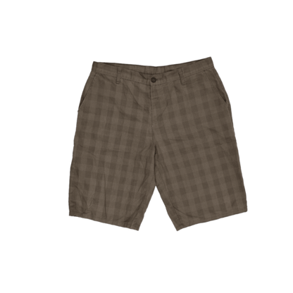 Dickies Men's Brown Check Patterned Work Shorts Size 34 Cotton Blend Inseam 28 cm