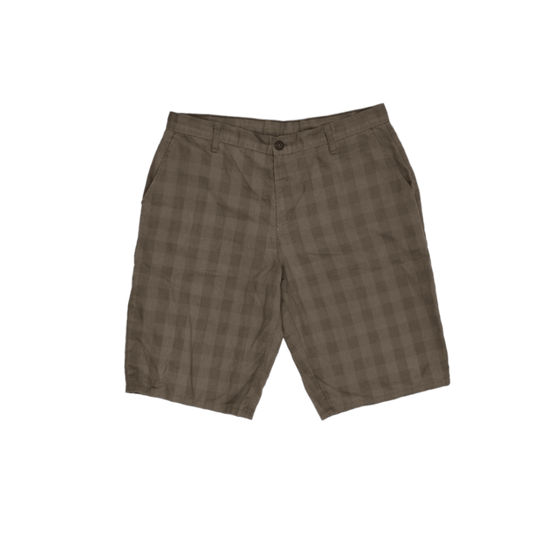 Dickies Men's Brown Check Patterned Work Shorts Size 34 Cotton Blend Inseam 28 cm