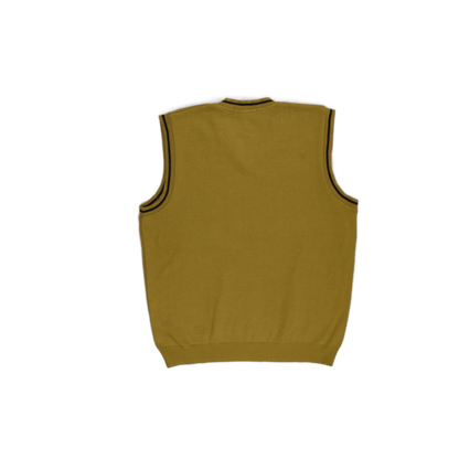 Burberrys Vintage Mustard Yellow Wool Sleeveless Knit Vest Size Large V-Neck