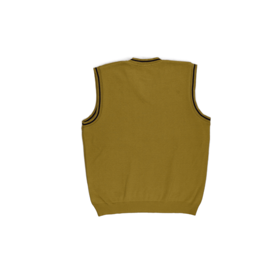 Burberrys Vintage Mustard Yellow Wool Sleeveless Knit Vest Size Large V-Neck