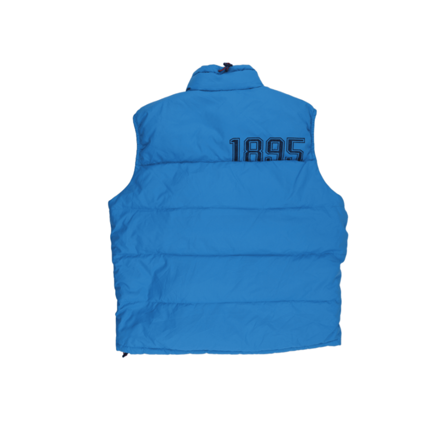 Reebok Classic 1895 Blue Puffer Gilet Vest Medium Polyester High Neck