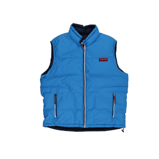 Reebok Classic 1895 Blue Puffer Gilet Vest Medium Polyester High Neck