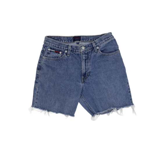 Tommy Hilfiger Vintage Cut Off Denim Shorts Blue Size 7 34 Cotton