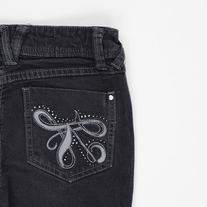 Next Girls Black Bootcut Jeans Size 8R 29 in Inseam Cotton Blend