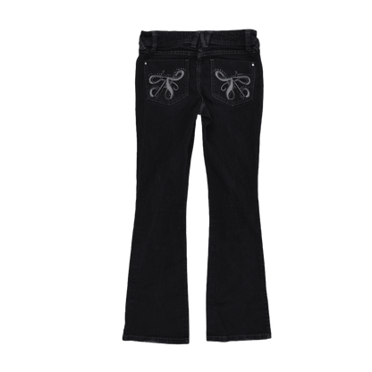 Next Girls Black Bootcut Jeans Size 8R 29 in Inseam Cotton Blend