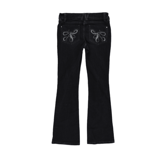 Next Girls Black Bootcut Jeans Size 8R 29 in Inseam Cotton Blend