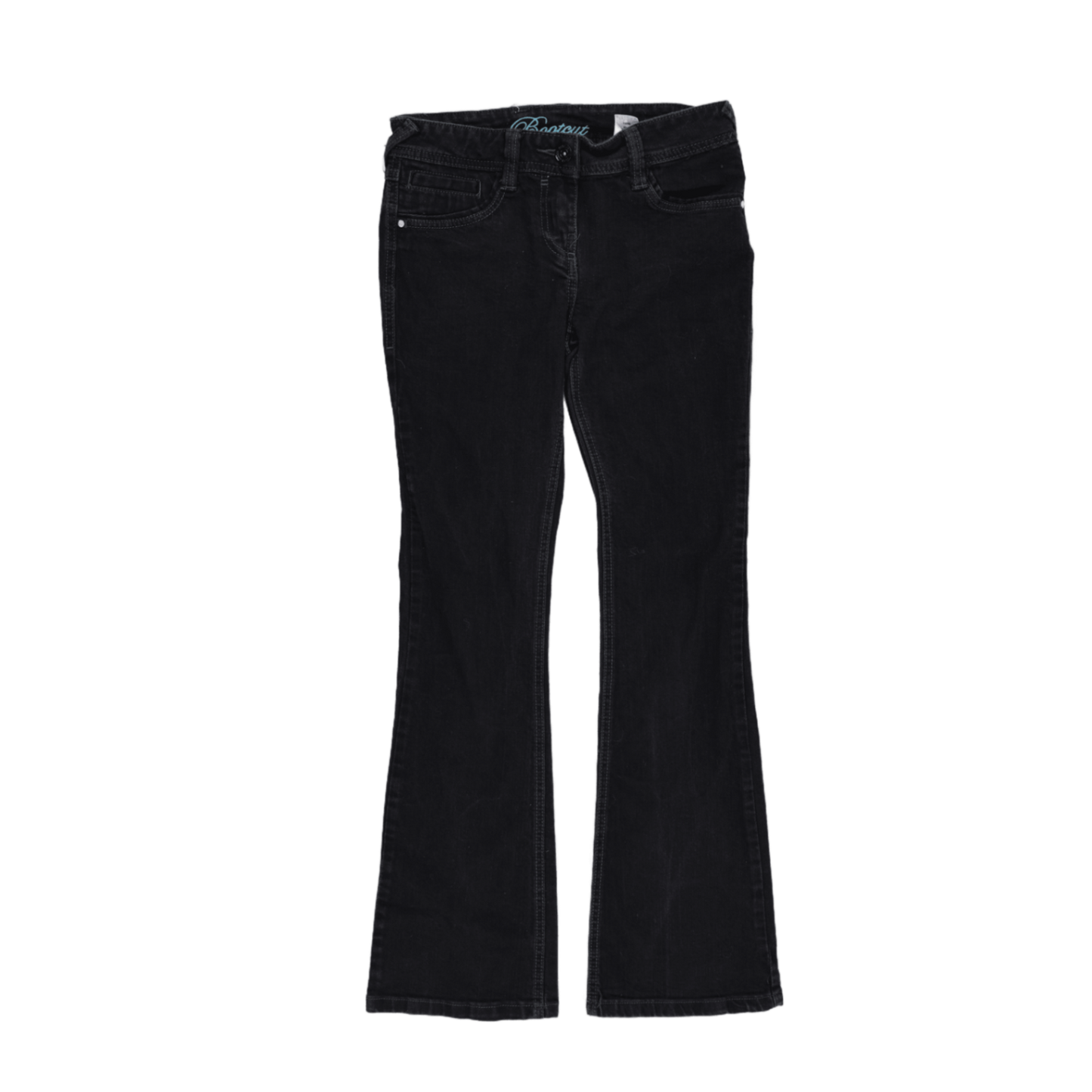 Next Girls Black Bootcut Jeans Size 8R 29 in Inseam Cotton Blend