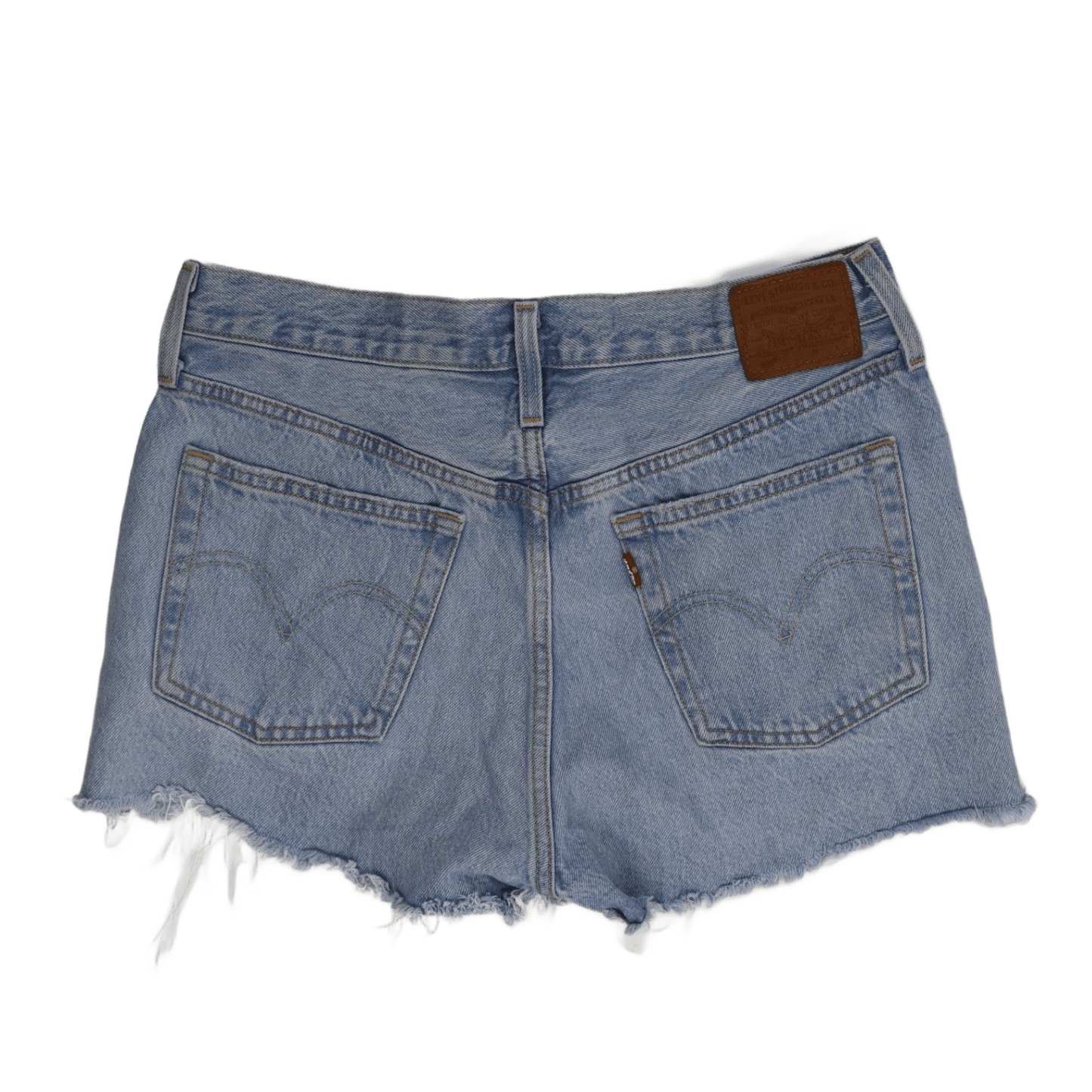 Levi's Vintage Light Blue High Waisted Distressed Denim Shorts Womens W31 Button Fly