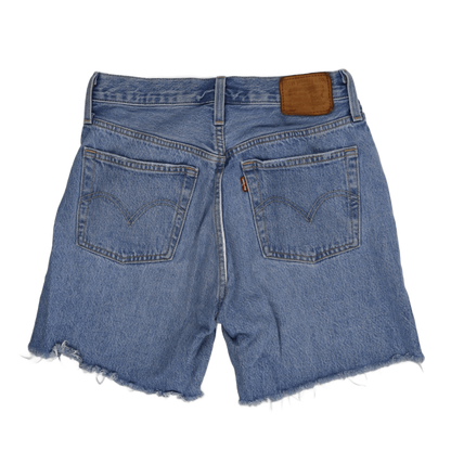 Levi's 501 High-Waist Distressed Denim Shorts Vintage Style Blue W30 L