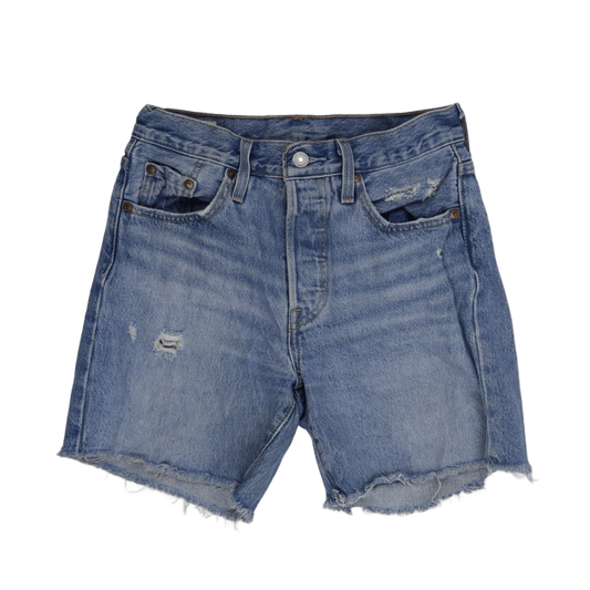 Levi's 501 High-Waist Distressed Denim Shorts Vintage Style Blue W30 L